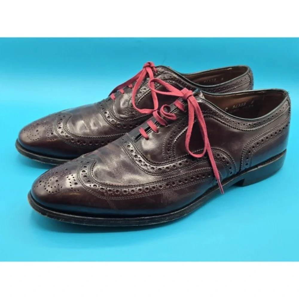 Allen Edmonds McAllister Shoes Burgundy Men Size 12 C Made USA Businessman Dress